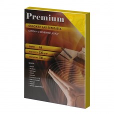 Обложки картонные Office Kit А4 "кожа" желтые 100 шт.