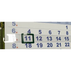 Курсор для календарей на жесткой ленте STARBIND, 100 шт, 2P (24*17) , зеленый, 330-379 мм