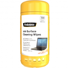 Салфетки Fellowes чистящие для поверхностей в тубе, дерматолог. безопасны, 100 шт (UK)
